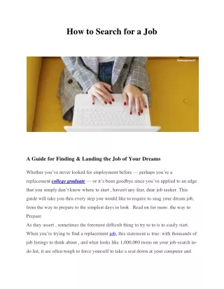 how to search for a job