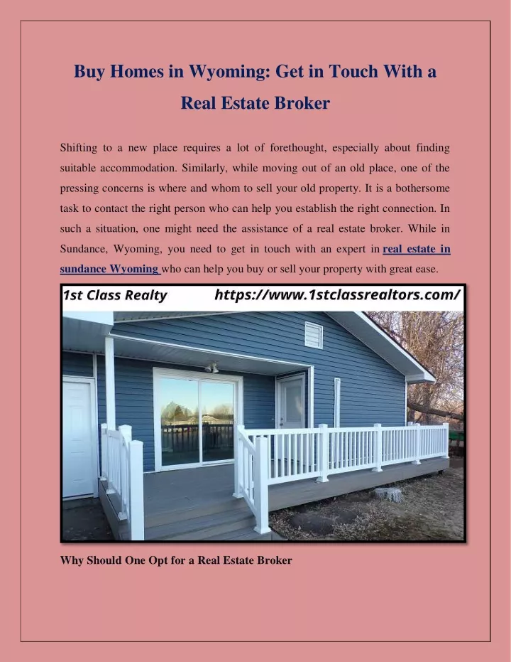 buy homes in wyoming get in touch with a