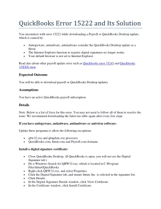 quickbooks error 15222 and its solution
