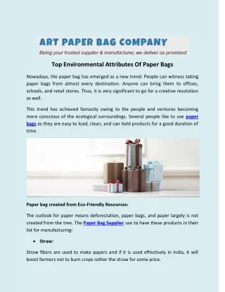 Paper Bag Supplier - www.artpaper.com.sg