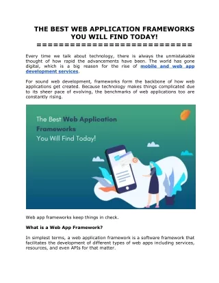 the best web application frameworks you will find
