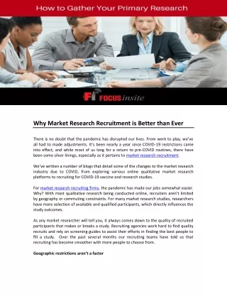 Why Market Research Recruitment is Better than Ever