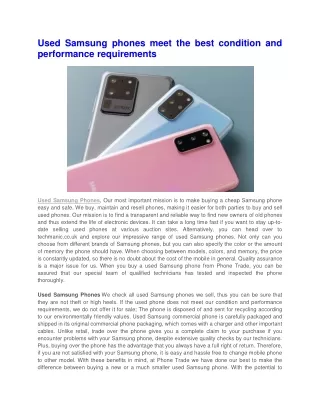 used samsung phones meet the best condition