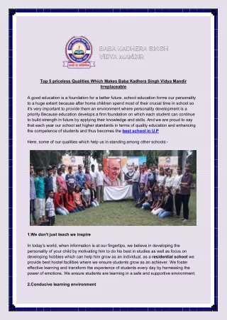 Best Awasiya Vidyalaya in UP