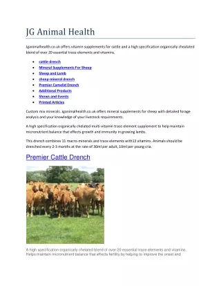 jg animal health