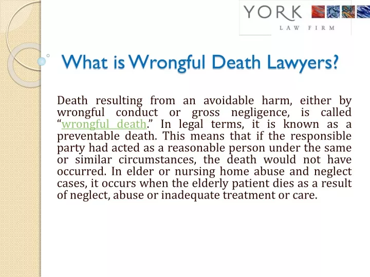 what is wrongful death lawyers