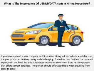 What Is The Importance Of USDMVDATA.com In Hiring Procedure?