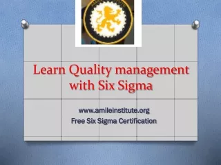 Learn Quality management with Six Sigma: Amile Institute