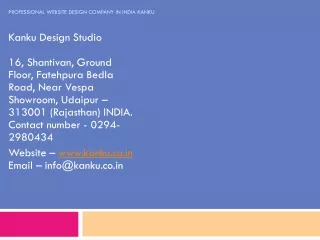 professional website design company in india kanku