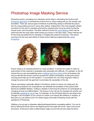 photoshop image masking service