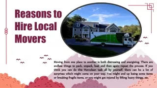 Reasons to Hire Local Movers