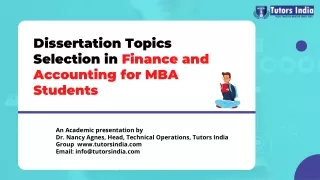 dissertation topics selection in finance