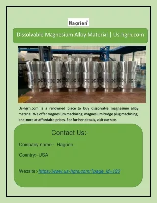dissolvable magnesium alloy material us hgrn com