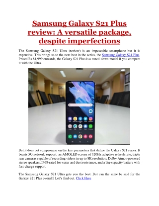 samsung galaxy s21 plus review a versatile