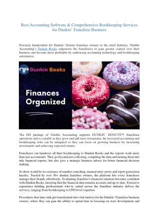 Accounting software for Dunkin Donuts franchise