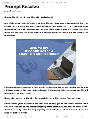 How to Fix Discord Screen Share No Audio Error?