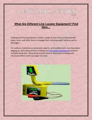 what are different line locator equipment find