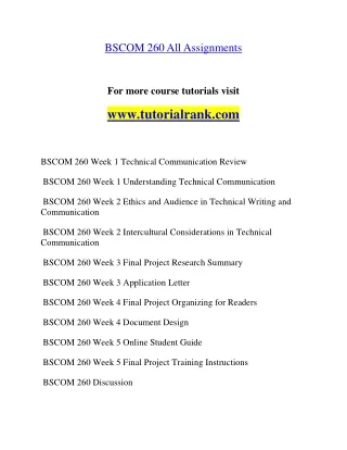 BSCOM 260 Education Organization- tutorialrank.com