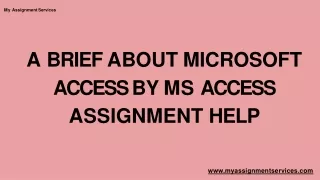 a brief about microsoft access by ms access assignment help