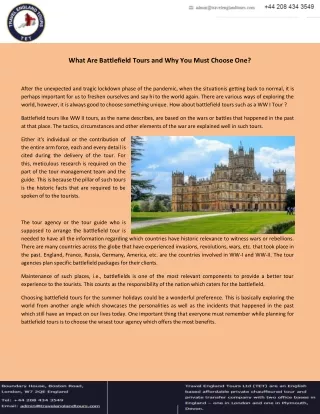 what are battlefield tours and why you must