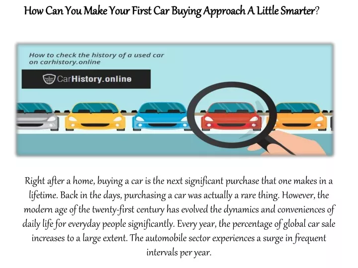 how can you make your first car buying approach
