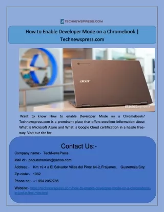 How to Enable Developer Mode on a Chromebook | Technewspress.com