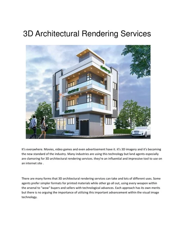 3D Architectural Rendering Services | 3D Rendering Company-ElevationStudio.