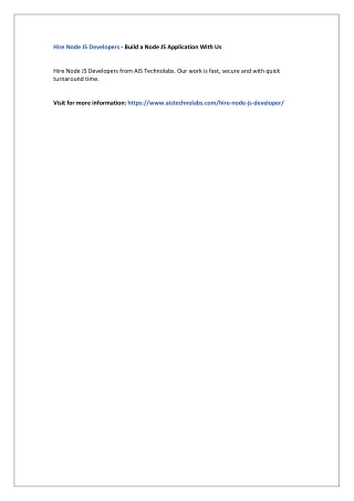 Hire Node JS Developers - Build a Node JS Application With Us