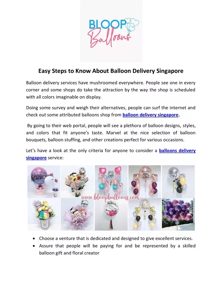 easy steps to know about balloon delivery