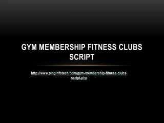 Gym Membership Fitness Clubs Script