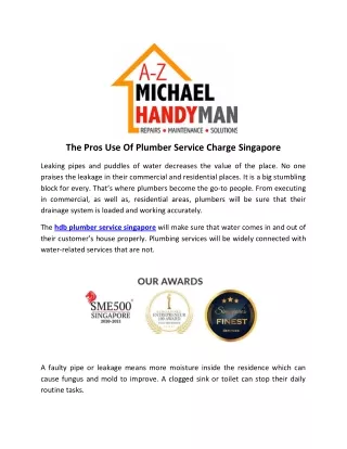 Hdb Plumber Service Singapore - www.a-zmichaelhandyman.sg