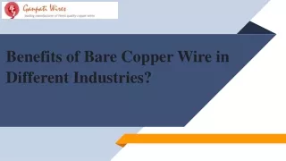 benefits of bare copper wire in different industries