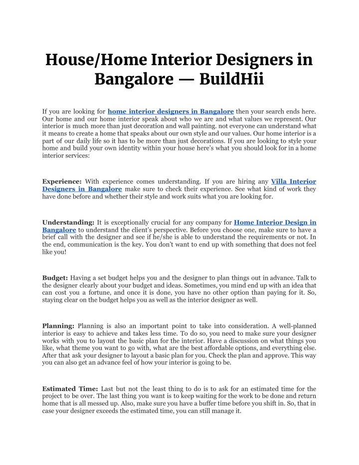 house home interior designers in bangalore