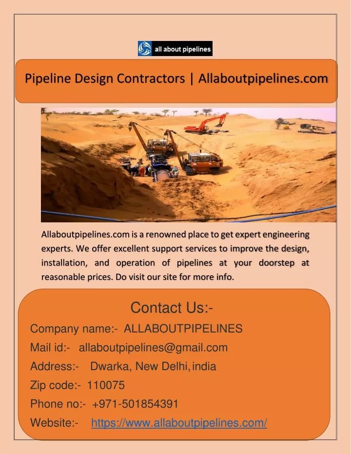 pipeline design contractors allaboutpipelines com
