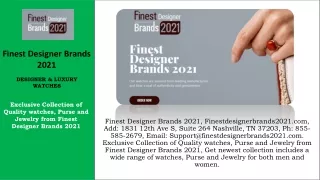 finest designer brands 2021