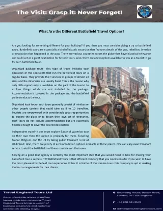 what are the different battlefield travel options