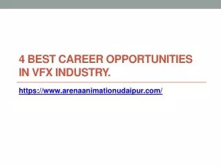 4 Best Career Opportunities in VFX Industry.