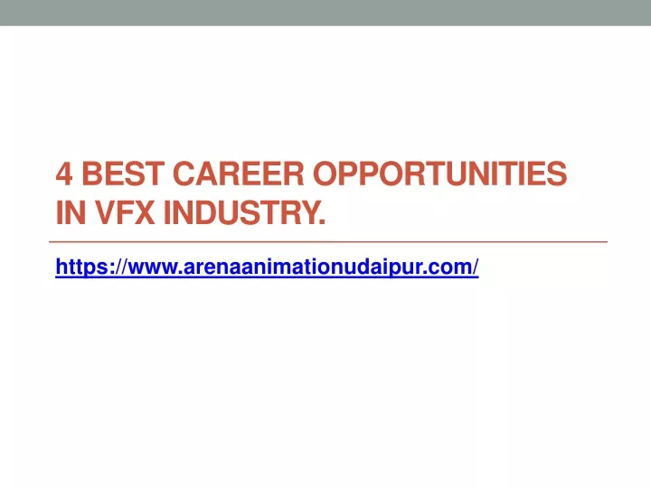 4 best career opportunities in vfx industry