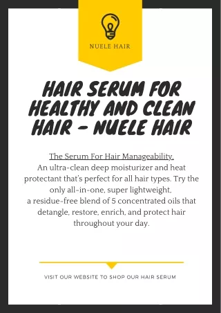 Hair Serum for Healthy and Clean Hair - Nuele Hair