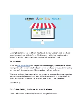 source learning to sell online can be difficult