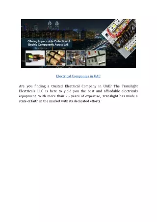 electrical companies in uae