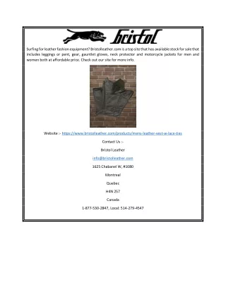 Leather Vest Lace | Bristolleather.com