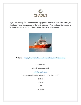 if you are looking for machinery and equipment
