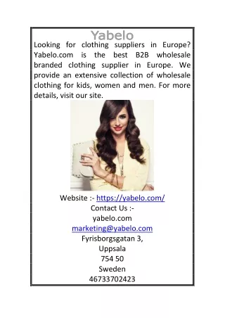 looking for clothing suppliers in europe yabelo