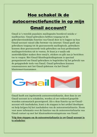 Hoe schakel ik de autocorrectiefunctie in op mijn Gmail account?