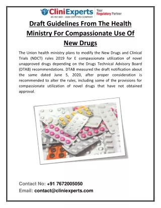 draft guidelines from the health ministry