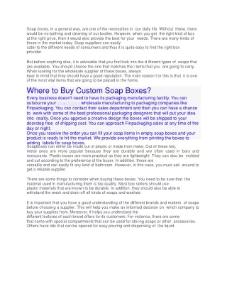 soap boxes in a general