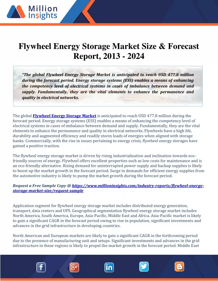 flywheel energy storage market size forecast
