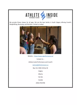 we provide fitness classes for all ages