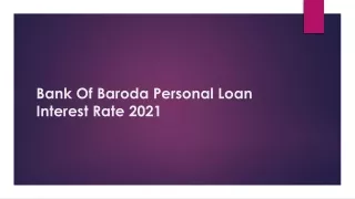 Bank Of Baroda Personal Loan Interest Rate & Charges